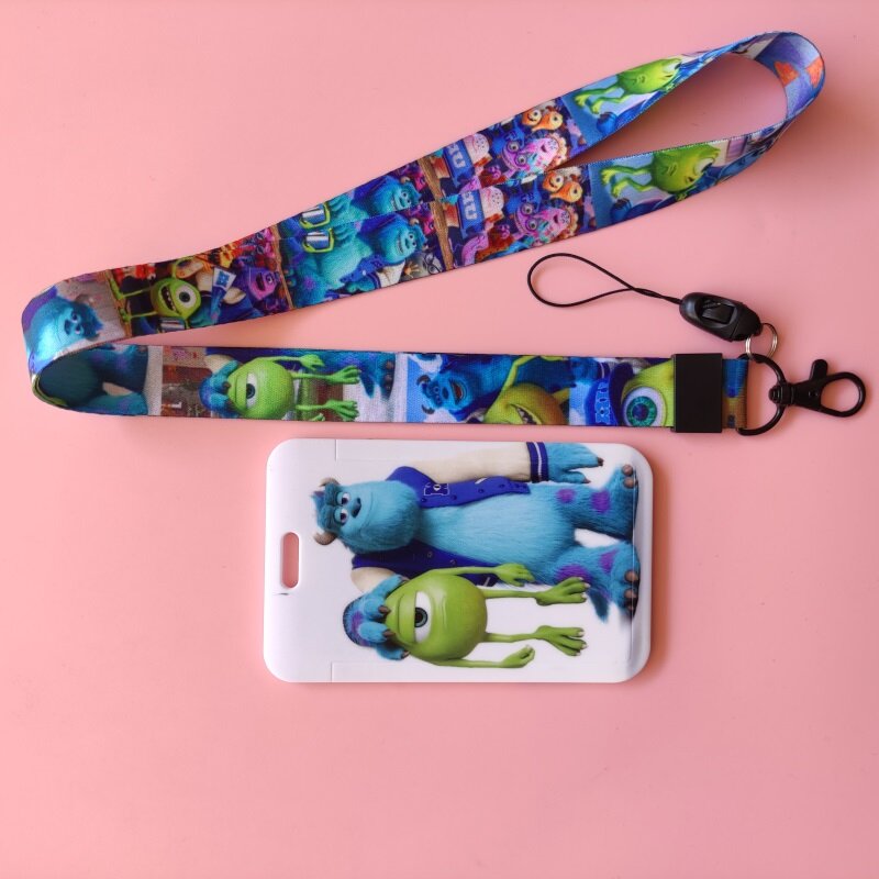 Disney Monsters University กรณี Lanyard ID Badge ผู้ถือ Bus Pass Case ลื่นที่ใส่บัตรเครดิตธนบัตรสายคล้องบัตร