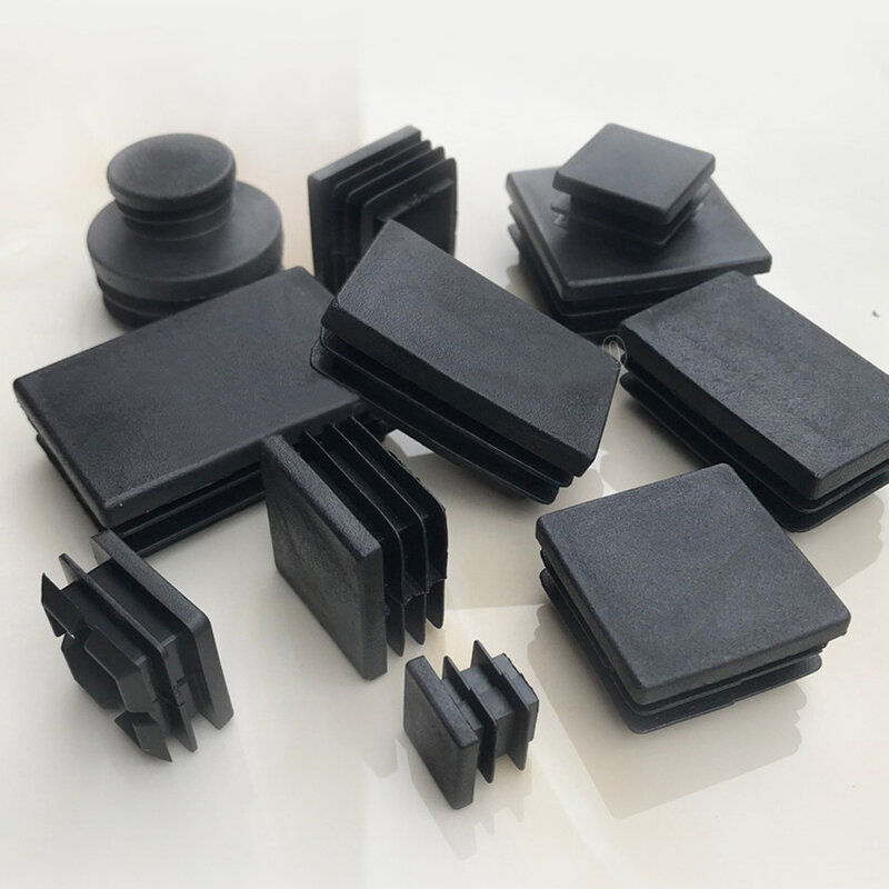 1/2/4 pces 40x100mm plástico preto blanking tampas de extremidade tubo tubo inserções plug bung