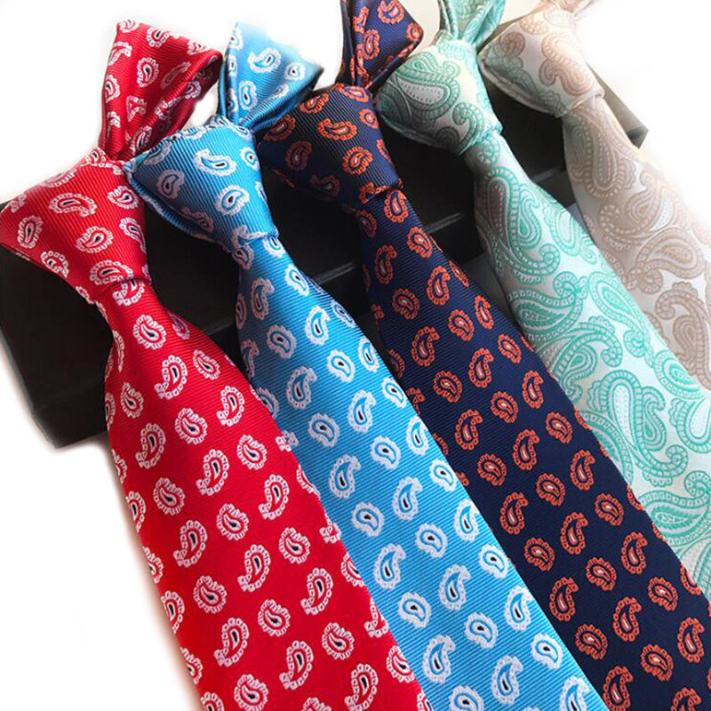 GUSLESON nowy klasyczny kwiatowy turecki wzór krawaty dla mężczyzn 8cm czerwony niebieski jedwab pleciona żakardowa ślub krawaty krawaty biznesowe Corbatas