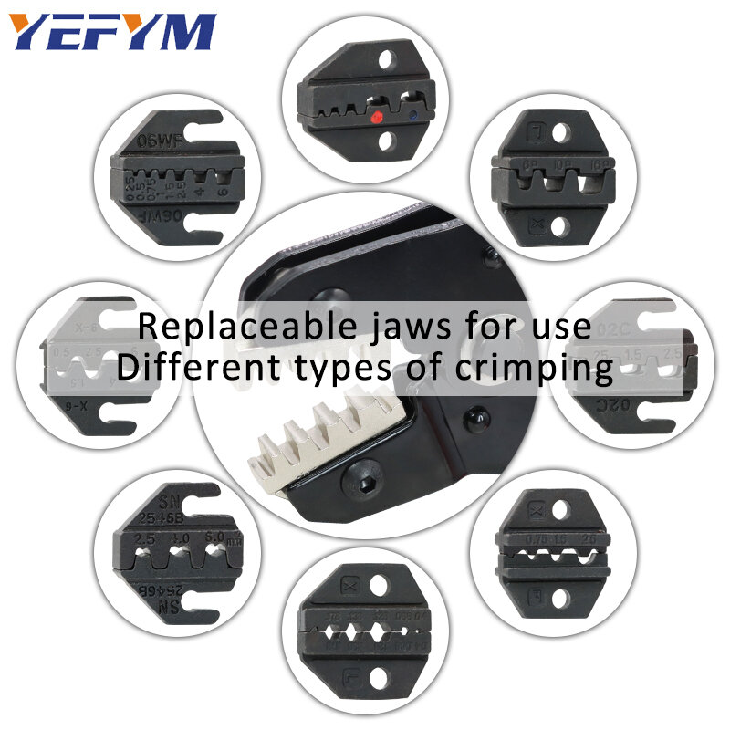 YEFYM-kit de alicates de prensado, kit de SN-48BS para terminales de tubo/aislamiento, abrazadera eléctrica, herramientas para 2,8, 4,8, 6,3, VH2.54, 3,96, 2510