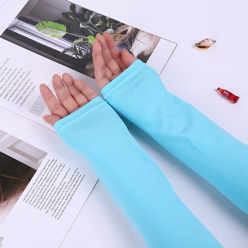 8 cores unisex mangas macias braço esportes ciclismo ao ar livre proteção uv permite fino braço de refrigeração manga
