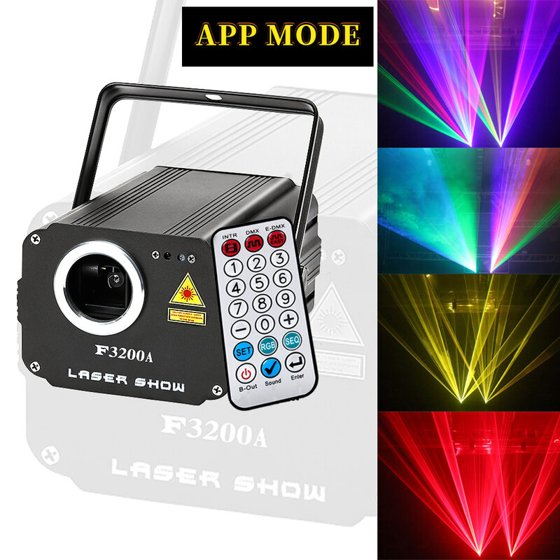 Najnowsza aplikacja 2.2W zdalny laserowy scena dyskoteki DJ oświetlenie weselny projektor urodzinowy
