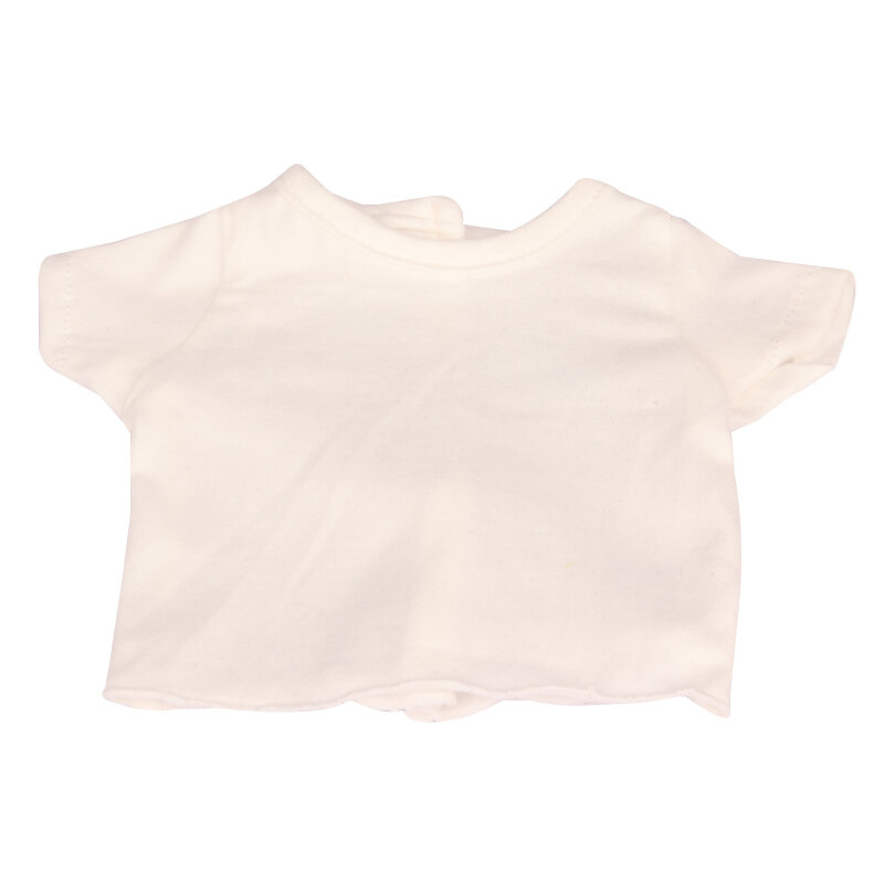 4 Colors Doll's Cotton Material T-shirt  For 18 Inch American Doll Round Neck Short Sleeve T-shirt For 43cm New Born Bebe Doll