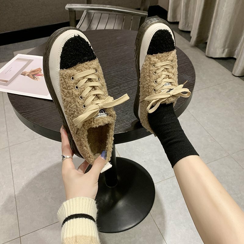 2020 new Korean version of wild thick-soled winter net red casual plush shoes Light Comfortable Fashion Shoes For Woman Damping