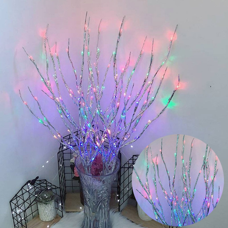 Natal 20LEDs Lampu Cabang Willow String Cahaya Pesta Pernikahan Dekorasi Pohon Natal Lampu Pohon Cabang Cahaya Lampu Cahaya Lembut