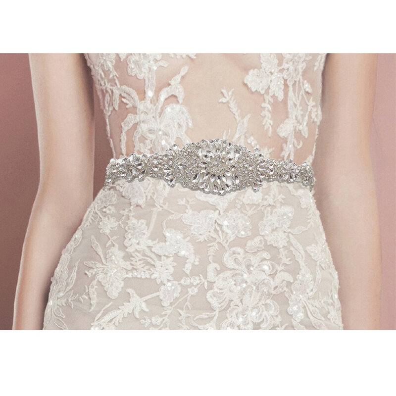 Wedding Sash Applique Thin Rhinestones Wedding Belt Hot Fix Crystal Bridal Belt Wedding Dress Belt Silver Diamond