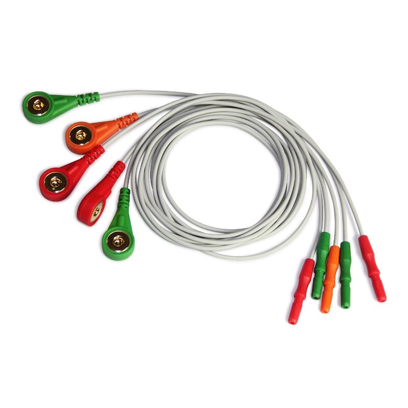 Cable ECG para ECG Holter, 5/10 cables, se puede utilizar en CONTEC TLC9803 / TLC5000/TLC6000, sistema de grabación de monitoreo