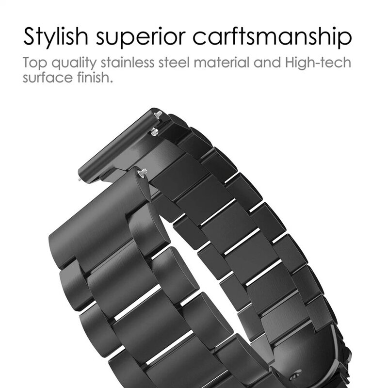 متوافق مع Huawei Watch GT 2 Band 22 مللي متر Classic ، سوار من الفولاذ المقاوم للصدأ لساعة Huawei GT/Samsung Gear S3