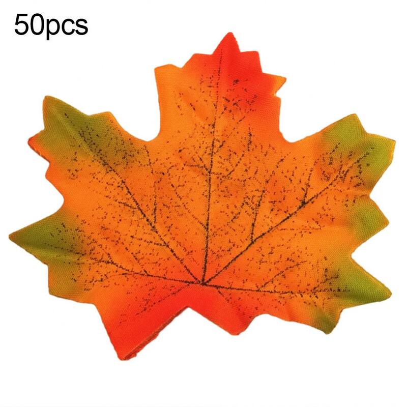 Искусственные листья 50/100 шт., искусственные осенние кленовые листья, высушенные цветы, листья для дома, стены, свадьбы