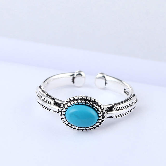 Настоящее серебро 925 пробы синие кольца для женщин Открытые свадебные кольца красивые ювелирные изделия Прямая поставка