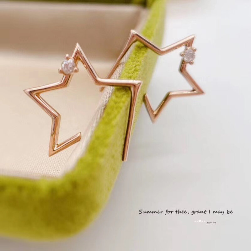 Женские серьги с бриллиантами MADALENA SARARA, 18 К, открытые серьги в стиле пятиконечной звезды