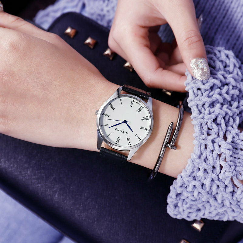 Relógio de casal da árvore da moda simples, relógio de discagem azul de 40mm30mm, pulseira moderna para homens e mulheres, relógio de casal