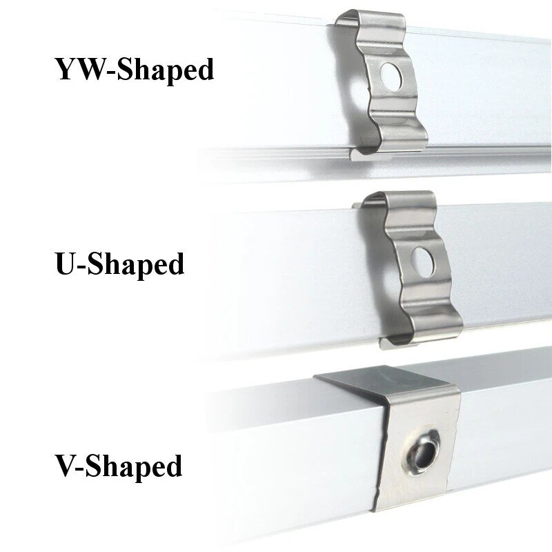 Vendita calda 5/10PCS 50cm supporto per canale in alluminio U/V/YW tre stili per barra luminosa a strisce LED sotto la lampada dell'armadio cucina 1.8cm di larghezza