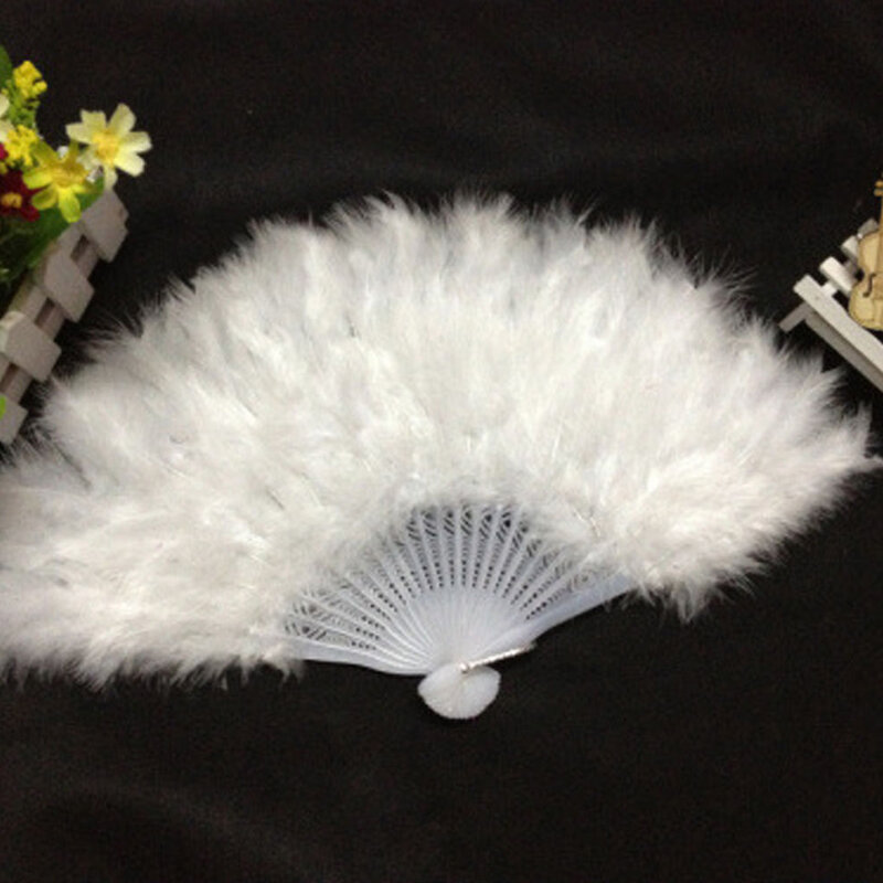 Hot Folding Hand Held Fan Chinese Style Dance Wedding Party White, Red, Rose red 26*45cm