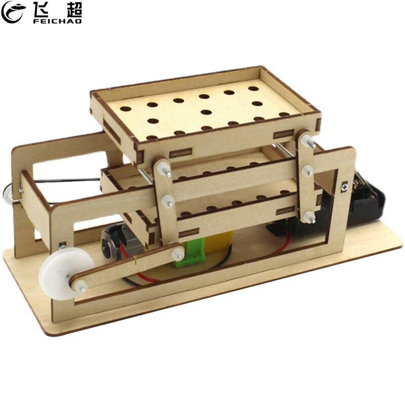 DIY elektryczny drewniany sito Model Student technologia dokonywanie wynalazków naukowy sprzęt laboratoryjny nauka zabawki edukacyjne
