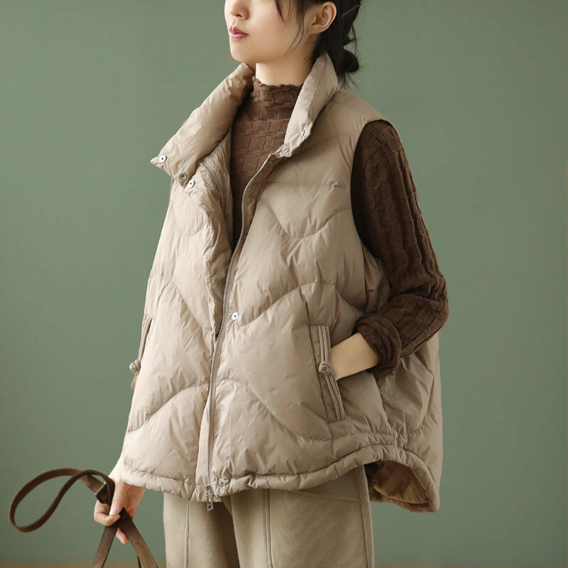 Chaleco holgado de estilo perezoso para mujer, chaqueta delgada con bolsillos, tendencia de moda, otoño e invierno, nueva versión coreana, 2021