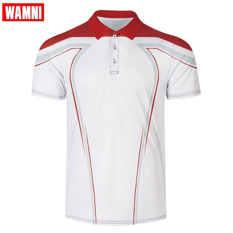 Wamni marca de secagem rápida tênis harajuku preto camisa 3d esporte listra solta casual masculino streetwear-camisa de treino