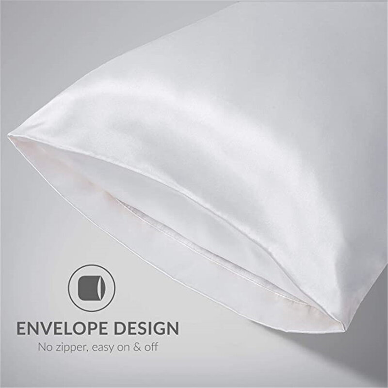 JuwenSilk-Funda de almohada de satén para el pelo y la piel, cubierta antideslizante con cierre de sobre