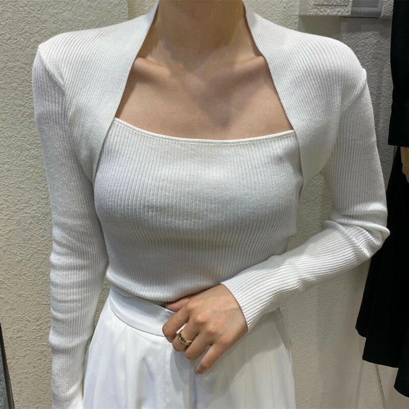Sexy gola quadrada de malha camisola feminina senhoras inverno moda coreano manga longa camisola pulôver fino macio quente interior wear topo