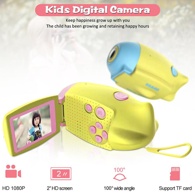 Kinder Digital Kamera 2 Zoll Bildschirm Für Kinder DV Kamera 12MP Video Recorder 720P HD kinder Tragbare Kamera bildung Spielzeug