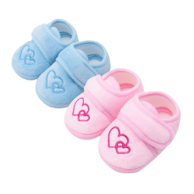 Ins bonito adorável sapatos de bebê da criança primeiros caminhantes algodão macio sola skid-proof crianças 0-18m