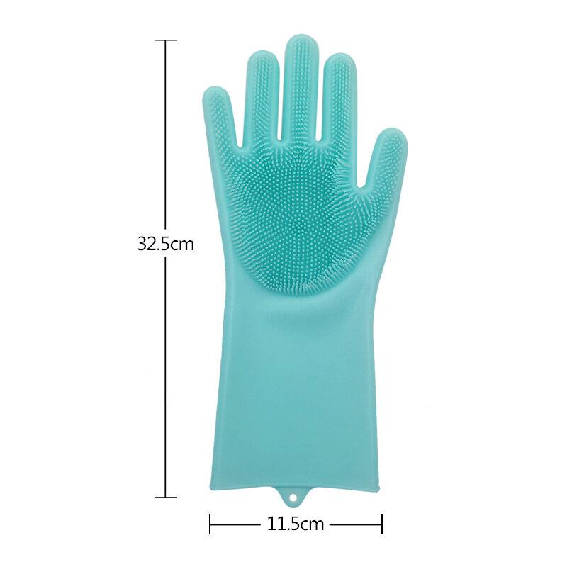 A pair Dishwashing Gloves Kitchen Silicone Cleaning Gloves Magic Silicone Dish Washing Gloves For Household Scrubber Gloves
