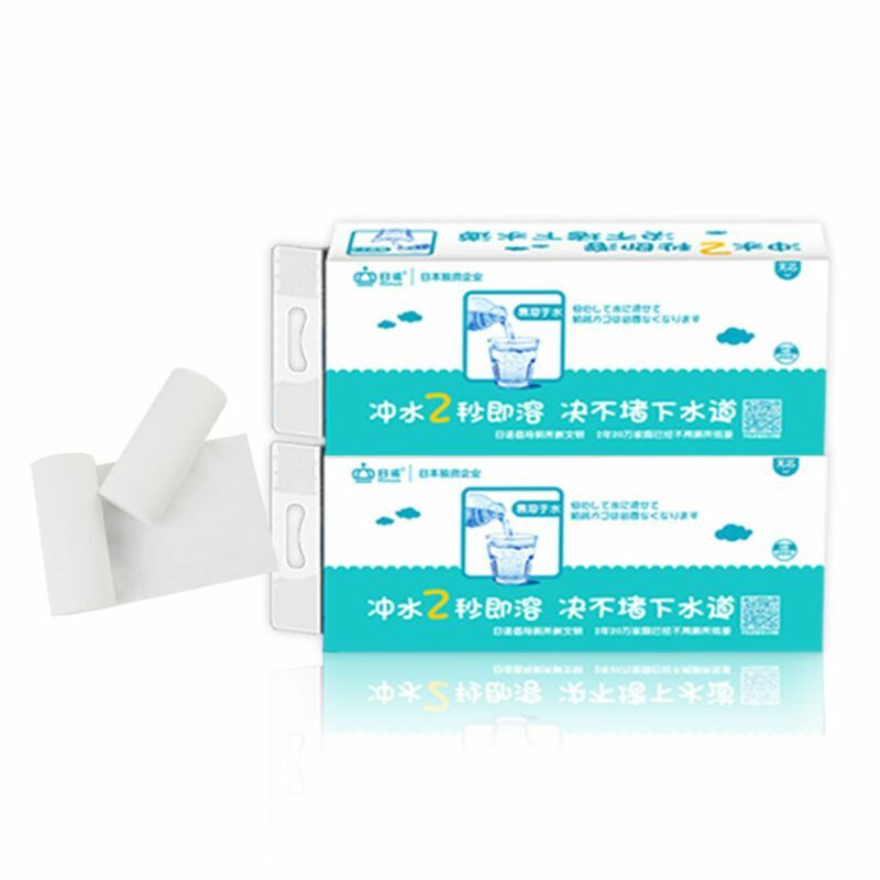 Tejido de baño Ultra felpa-10 rollos de papel higiénico, papel higiénico soluble en agua con 4 capas en relieve, tisú Facial desechable portátil