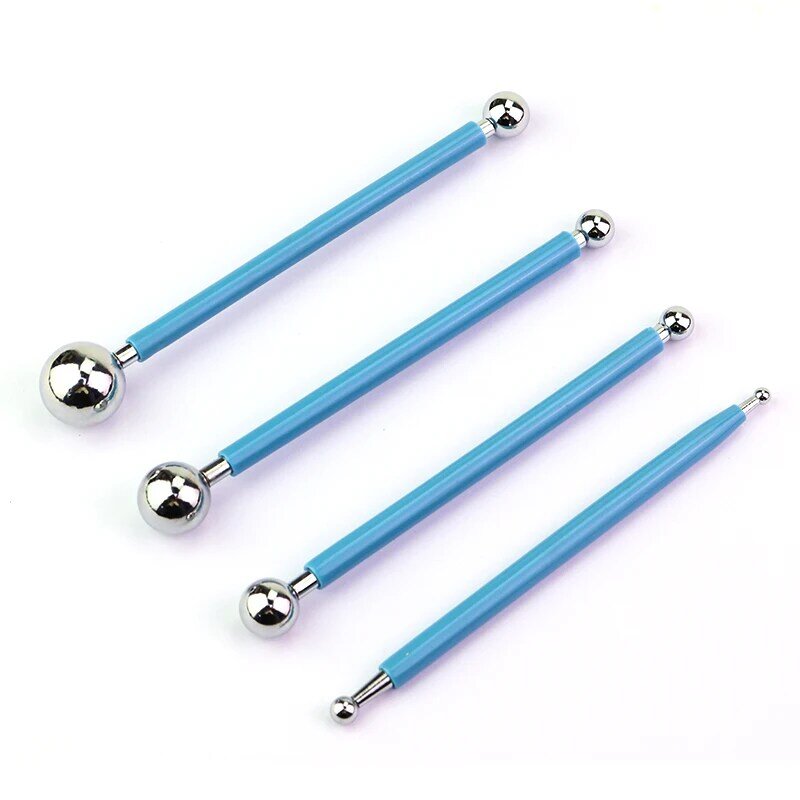 Professional DIY Clay Tools 4pcs/set Stainless Steel Polymer Pottery Sculpture Ball Sticks Ball Tools For Clay Sculpture Molding