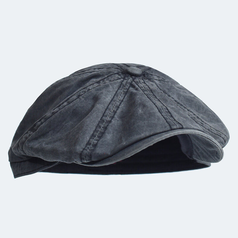 Zmiękczana bawełna czapka gazeciarza Peaky ośmiokątny kapelusz Vintage nieformalna czapka solidna berety Visor Gatsby płaski bluszcz kapelusz