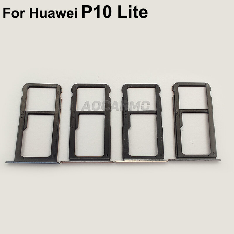 Aocarmo Voor Huawei P10 Lite Sd Microsd Houder Nano Sim Card Tray Slot Vervanging Deel