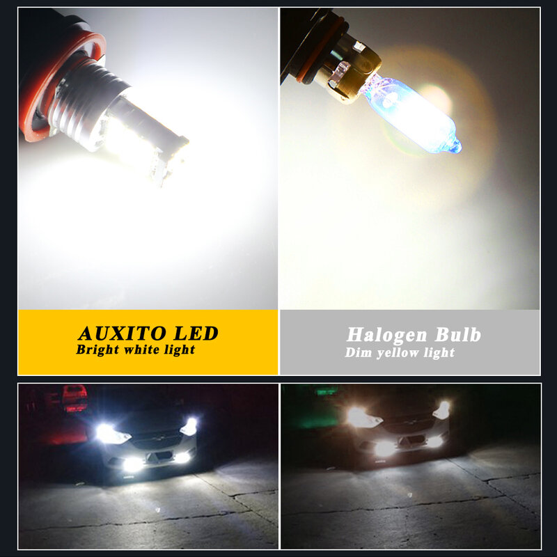 Luz antiniebla H1 H3 LED H7 H11 H8 9006 HB4 9005 HB3, bombillas de faros delanteros de coche, lámpara LED con Chip 4014, luces antiniebla automáticas, luz de circulación, 1 ud.