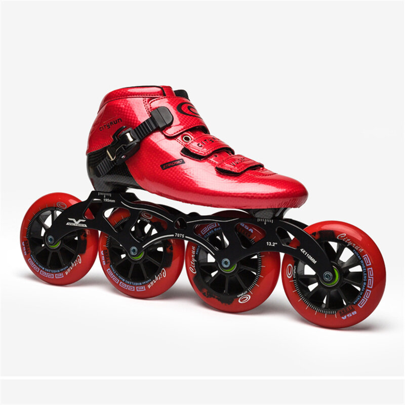 المتقدمة ألياف الكربون حذاء تزلج بعجلات التمهيد 7075 سبيكة إطار التصنيع باستخدام الحاسب الآلي 85A دائم بولي PU 110 مللي متر 100 مللي متر 90 مللي متر الأسطوانة التزلج عجلات المسار سباق