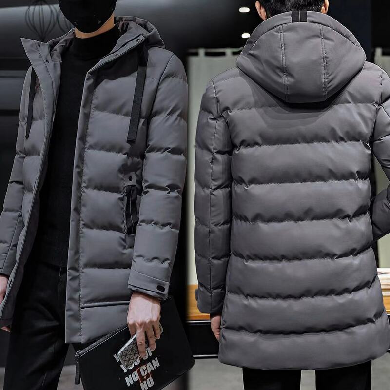 Jaket Pria Hangat Musim Dingin 2021 Mantel Kasual Musim Gugur Tudung Kerah Berdiri Puffer Tebal Hip-Hop Streetwear Jaket Pakaian Teknologi Luar Ruangan
