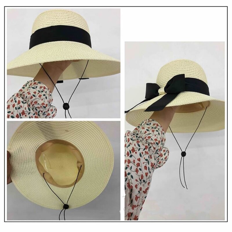 Unisex ajustável Sun Hat Strap, monocromático, flexível, removível, elástico, cordão, correias, preto, branco, 6pcs, conjunto