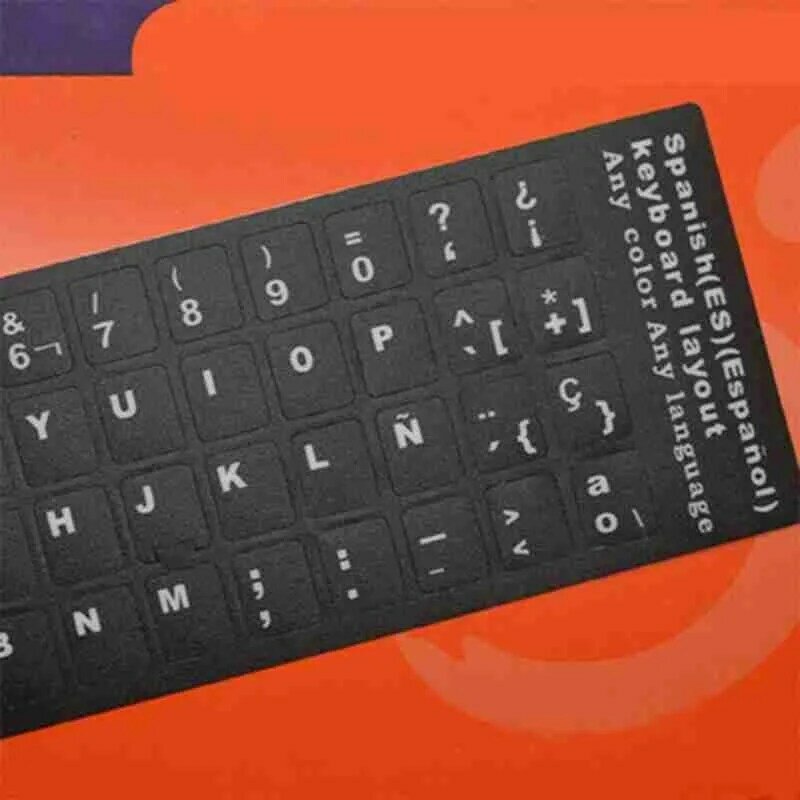 ملصقات لوحة المفاتيح البلاستيكية مقاوم للماء القياسية الفرنسية الألمانية العبرية الإيطالية اللغة الكورية ملصقات لوحة مفاتيح الكمبيوتر