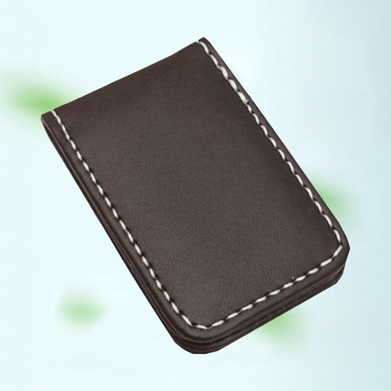 Из искусственной кожи магнитный зажим для денег ручной работы кожаный бумажник минималистский Тонкий Бумажник Кредитная карта Бизнес, с отделением для карт