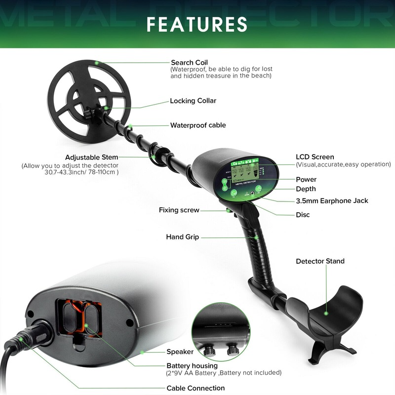 GT620G Underground Gold Detector Metal Detector Gold Finder With LCD Display Waterproof Searching Coil