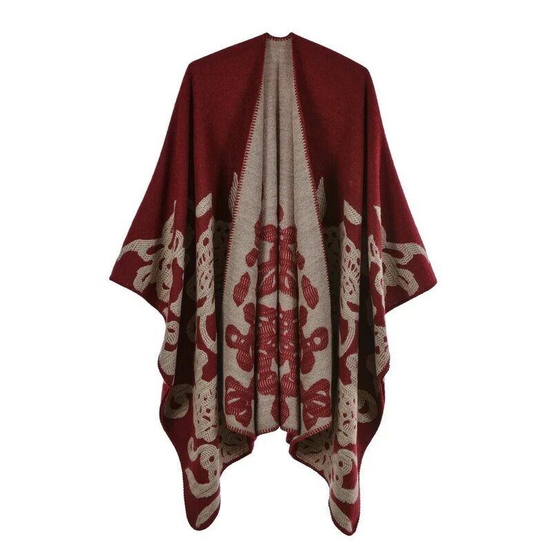 Bufandas de Cachemira para mujer, Ponchos de marca de lujo con Graffiti, abrigo de invierno cálido, chal, Pashmina, capas gruesas, manta, bufanda para mujer 2021