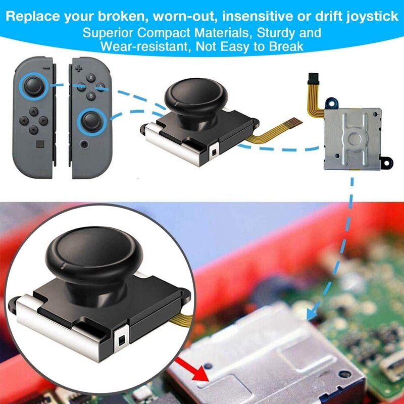 25In1 Joycon Joystick Kit Pengganti untuk Nintendo Switch Ns Kiri Kanan Pengendali Perbaikan Bagian 3D Analog Thumb Stick Aksesoris