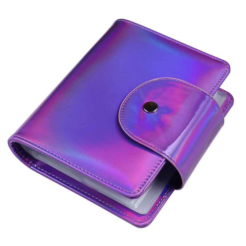 Bolsa de almacenamiento de placa de estampado de uñas púrpura láser, estuche de soporte, placa de Arte de uñas de manicura Rectangular, organizador de 9,5x14,5 cm, 20 ranuras