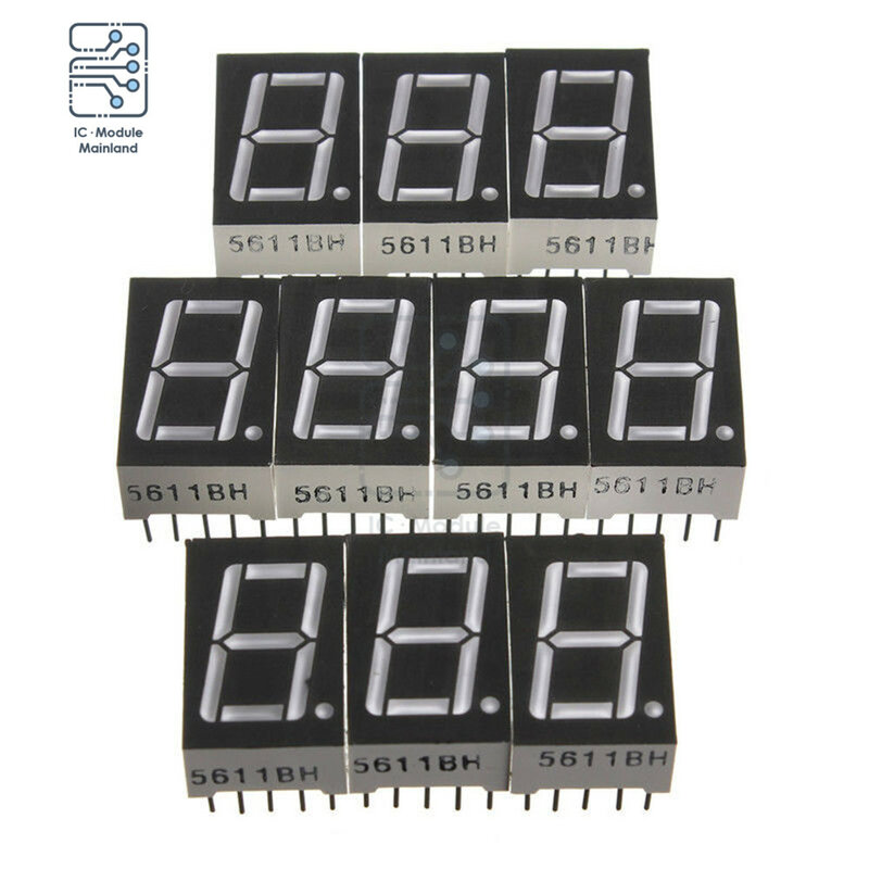 Arduino用0.5インチ共通陽極ledデジタルディスプレイチューブ7セグメント1ビットデジタルチューブレッド