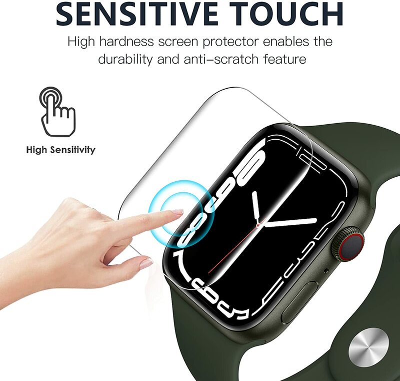 3D Volledige Cover Plating Zachte Hydraulische Film Voor Apple Horloge Serie 7 45Mm 41Mm Smart Horloge Screen Protector film Anti-Kras Film