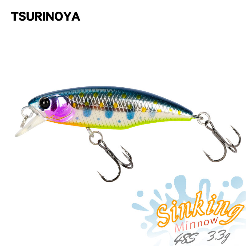 Tsurinoya-minnow isca de pesca dura dw69, 48s, 48mm, 3,3g, wobblers, jerkbait, baixo, truta, swimbait