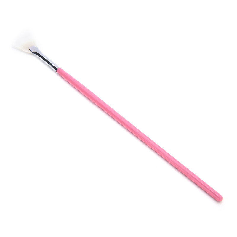 1 Buah Berwarna Merah Muda Bentuk Kipas Sikat Lukisan Menggambar Glitter Nail Art Pena Kuas Make Up ToolGradient
