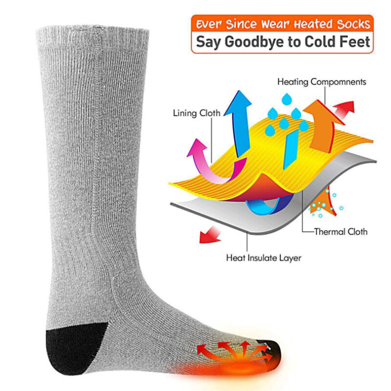 WiFi Fernbedienung beheizte Socken wiederauf ladbare Batterie beheizt 3 Gang elektrische Socken Fuß warme Winter thermal Ski socken