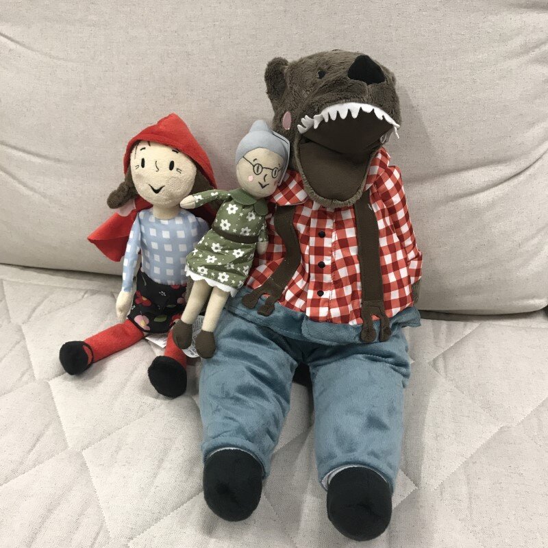 Pelúcia vovó lobo e vovó boneca para crianças, sem marca, chapeuzinho vermelho, brinquedo de pelúcia, presente