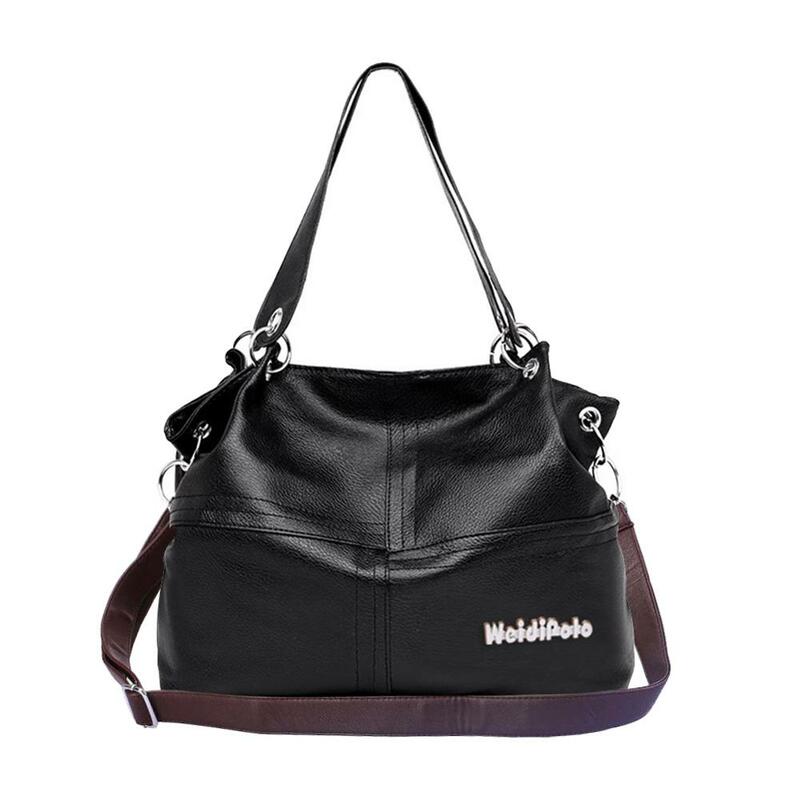 Новая модная Ретро женская сумка из искусственной кожи, 5 однотонных цветов, Большая вместительная сумка на молнии, трендовые простые сумки ...