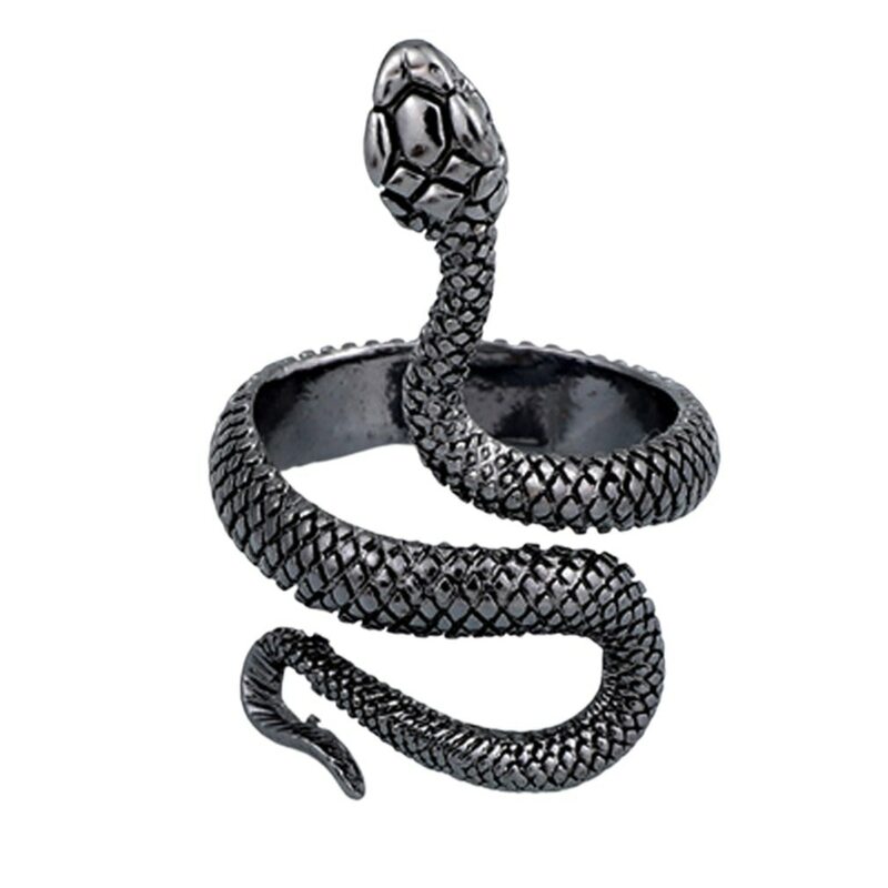 Vintage Unisex Ring Silver-plated Paint Snake Ring Fashion Simple Snake Ring Trendy Jewelry Accessories