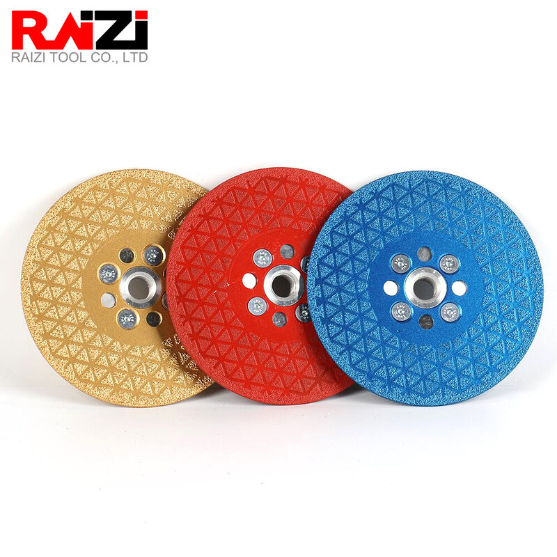 Raizi-100/115/125mm 다이아몬드 커팅 디스크 M14 앵글 그라인더 플랜지 포함, 대리석 콘크리트 세라믹 타일 커트 원형 톱 블레이드