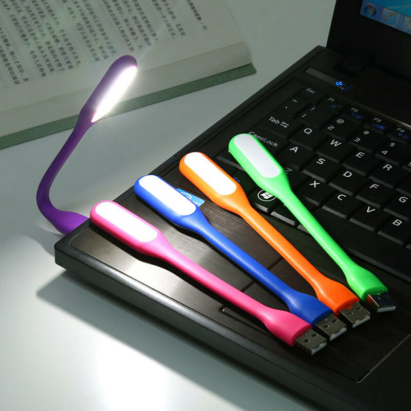 밤 빛 책 PC 램프 독서 미니 슈퍼 밝은 휴대용 USB 전원 은행 Bendable 유연한 컴퓨터 LED